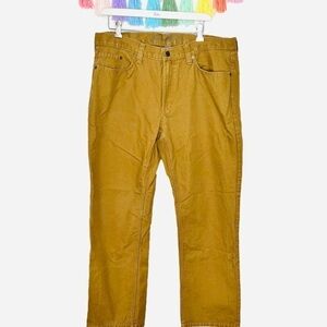 Eddie Bauer Camel Brown Straight Dress Formal Cotton Zip Up Pants Size 36 Men’s